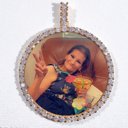 LARGE 3D CIRCLE CUSTOM PICTURE PENDANT
