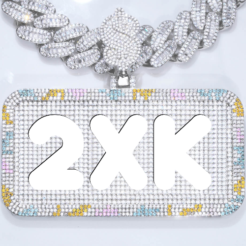 CUSTOM LETTER NECKLACE 3D COLORFUL SQUARE