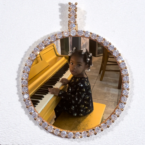 LARGE 3D CIRCLE CUSTOM PICTURE PENDANT