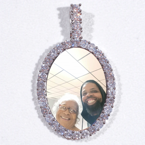 Large 3D Oval Custom Picture Pendant