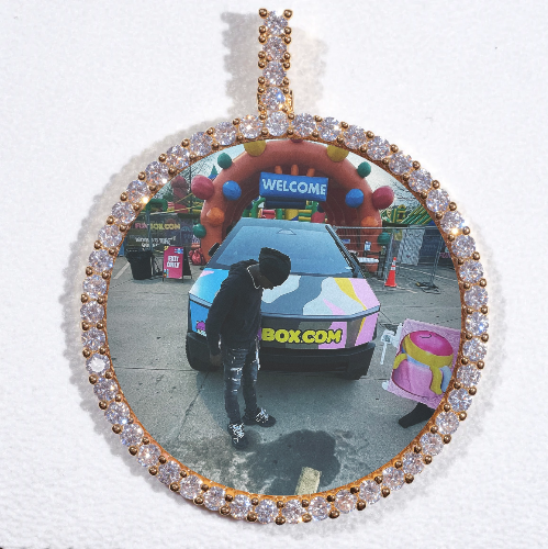 LARGE 3D CIRCLE CUSTOM PICTURE PENDANT