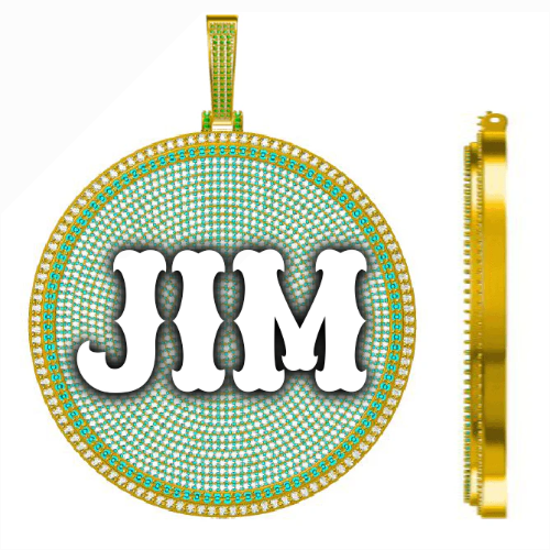 CUSTOM LETTER NECKLACE 3D BIG DISC