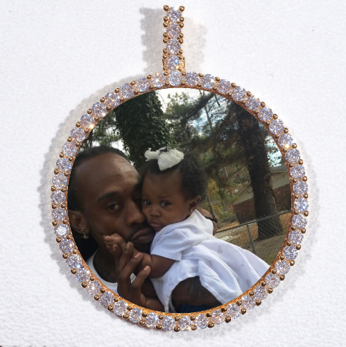 LARGE 3D CIRCLE CUSTOM PICTURE PENDANT