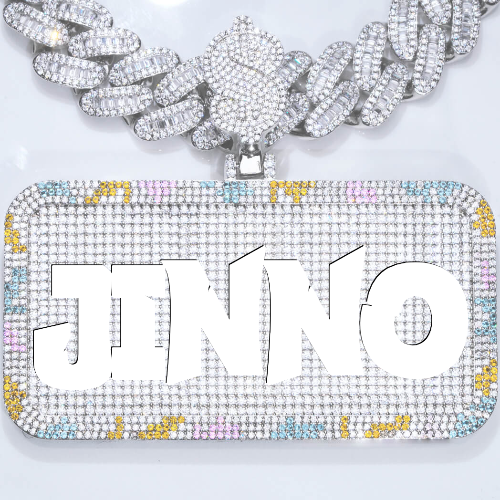 CUSTOM LETTER NECKLACE 3D COLORFUL SQUARE