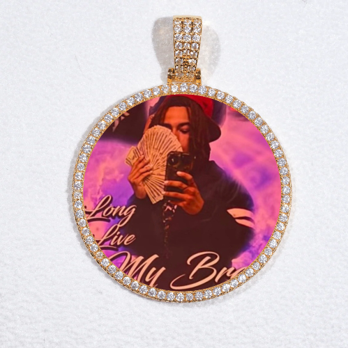 MEDIUM 3D CIRCLE CUSTOM PICTURE PENDANT