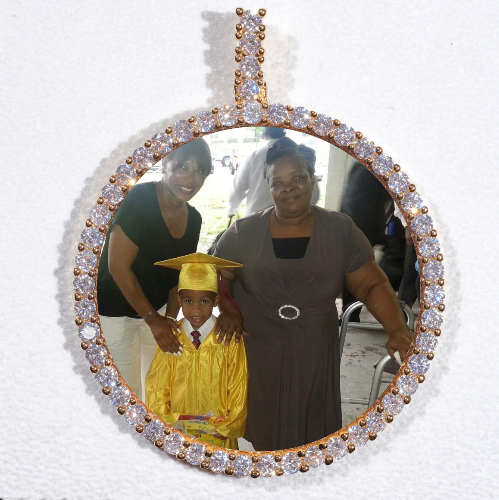 LARGE 3D CIRCLE CUSTOM PICTURE PENDANT