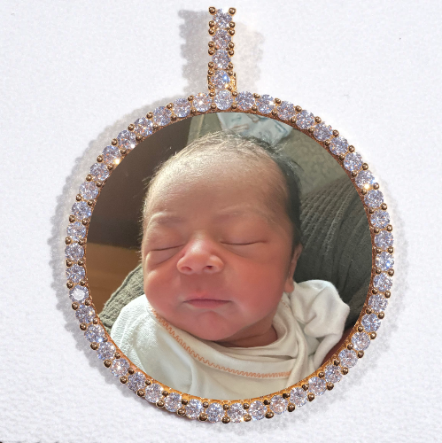 LARGE 3D CIRCLE CUSTOM PICTURE PENDANT