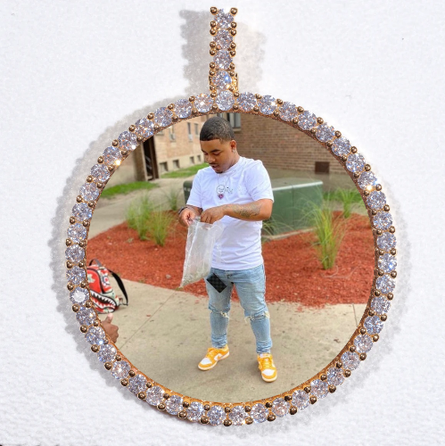 LARGE 3D CIRCLE CUSTOM PICTURE PENDANT