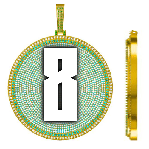 CUSTOM LETTER NECKLACE 3D BIG DISC