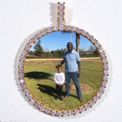 LARGE 3D CIRCLE CUSTOM PICTURE PENDANT