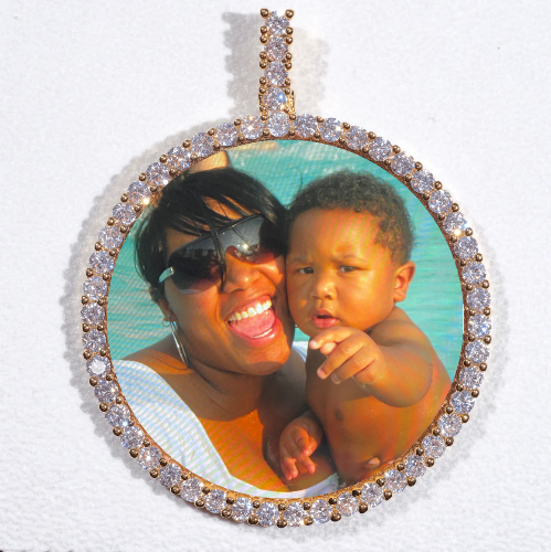 LARGE 3D CIRCLE CUSTOM PICTURE PENDANT