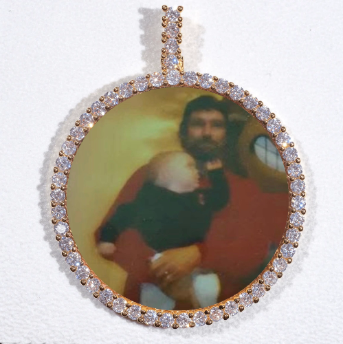 LARGE 3D CIRCLE CUSTOM PICTURE PENDANT