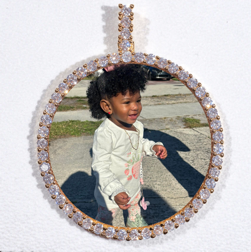LARGE 3D CIRCLE CUSTOM PICTURE PENDANT