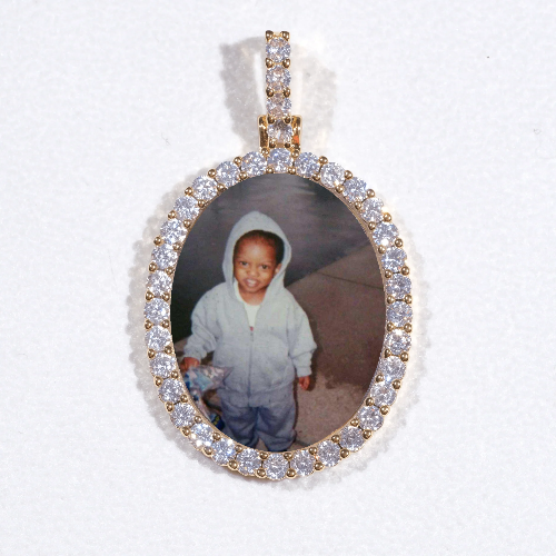 3D Oval Custom Picture Pendant