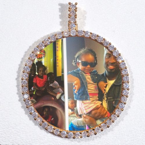 LARGE 3D CIRCLE CUSTOM PICTURE PENDANT