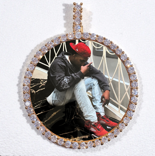 LARGE 3D CIRCLE CUSTOM PICTURE PENDANT