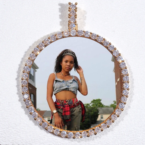 LARGE 3D CIRCLE CUSTOM PICTURE PENDANT