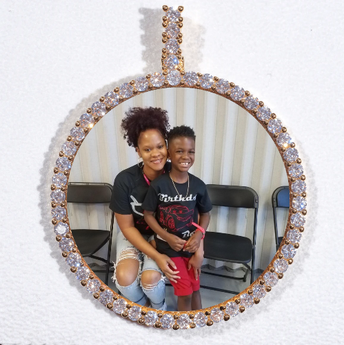 LARGE 3D CIRCLE CUSTOM PICTURE PENDANT