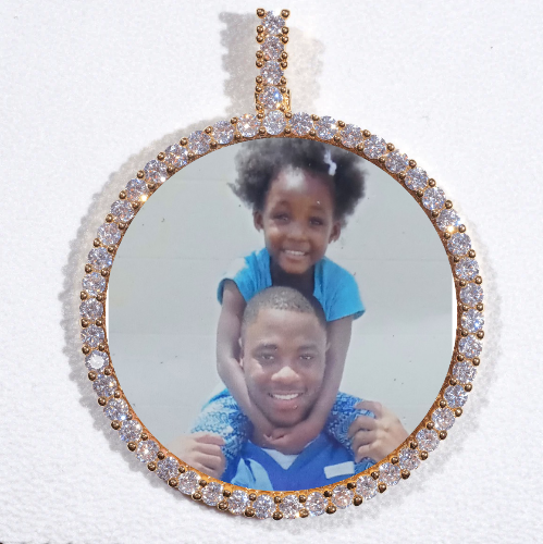 LARGE 3D CIRCLE CUSTOM PICTURE PENDANT