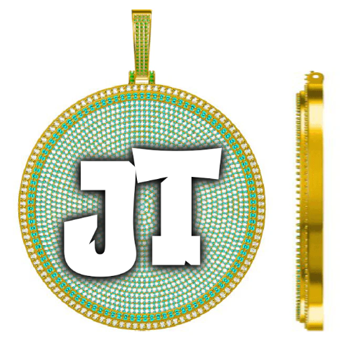 CUSTOM LETTER NECKLACE 3D BIG DISC