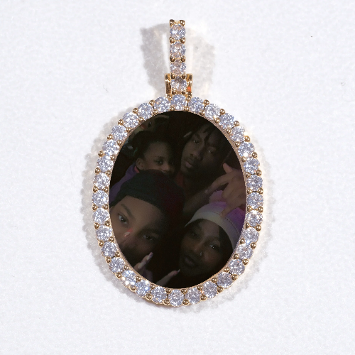 3D Oval Custom Picture Pendant
