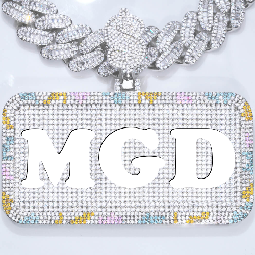 CUSTOM LETTER NECKLACE 3D COLORFUL SQUARE