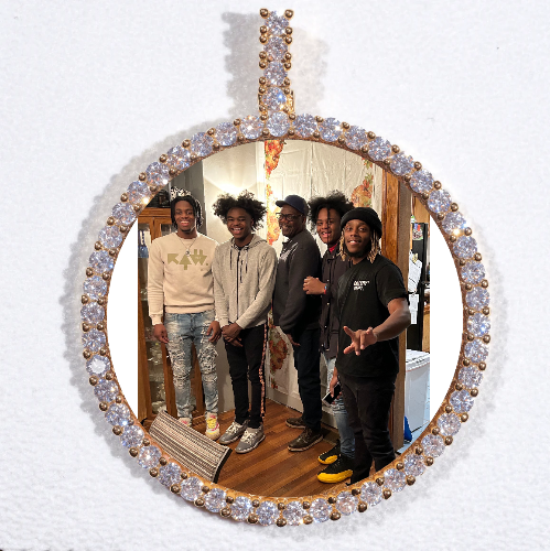 LARGE 3D CIRCLE CUSTOM PICTURE PENDANT