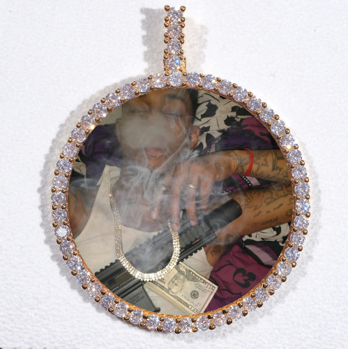 LARGE 3D CIRCLE CUSTOM PICTURE PENDANT