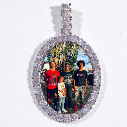 Large 3D Oval Custom Picture Pendant