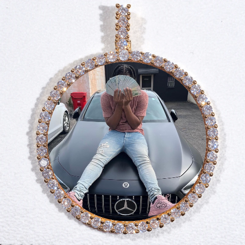 LARGE 3D CIRCLE CUSTOM PICTURE PENDANT