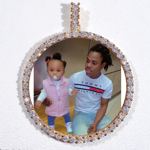 LARGE 3D CIRCLE CUSTOM PICTURE PENDANT