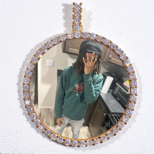 LARGE 3D CIRCLE CUSTOM PICTURE PENDANT