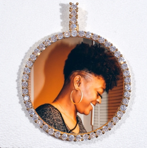 LARGE 3D CIRCLE CUSTOM PICTURE PENDANT