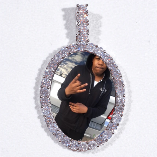 Large 3D Oval Custom Picture Pendant