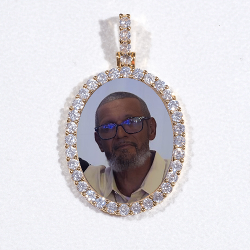 3D Oval Custom Picture Pendant