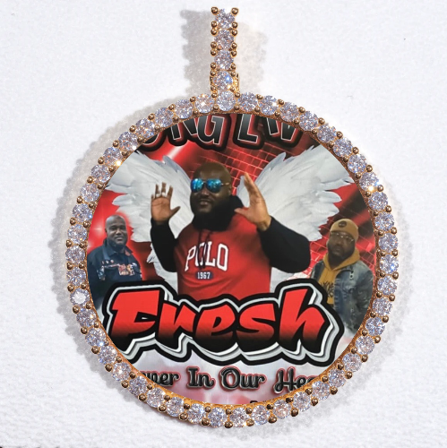 LARGE 3D CIRCLE CUSTOM PICTURE PENDANT
