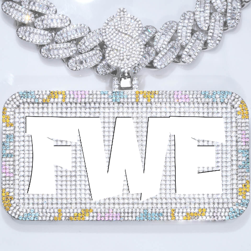 CUSTOM LETTER NECKLACE 3D COLORFUL SQUARE