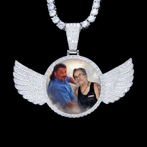 925S & VVS Moissanite 3D Wing Custom Picture Pendant