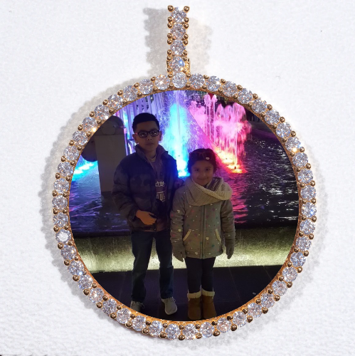 LARGE 3D CIRCLE CUSTOM PICTURE PENDANT