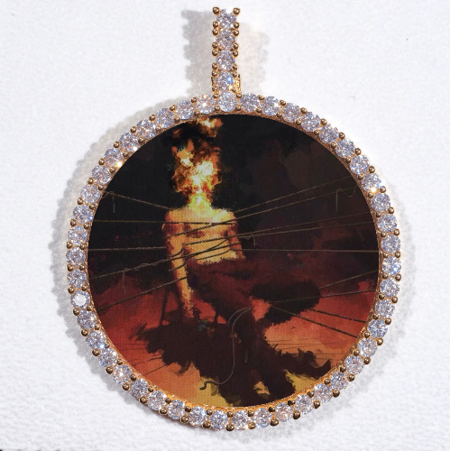 LARGE 3D CIRCLE CUSTOM PICTURE PENDANT