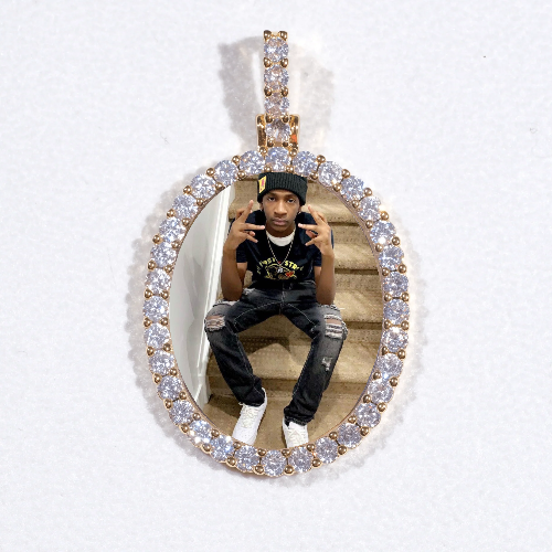 3D Oval Custom Picture Pendant