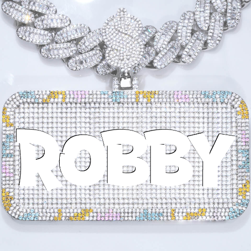 CUSTOM LETTER NECKLACE 3D COLORFUL SQUARE