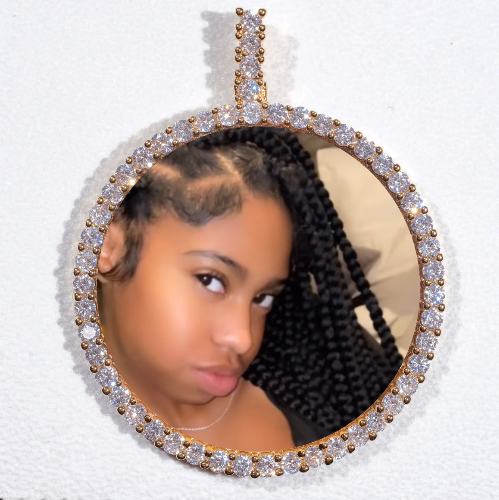 LARGE 3D CIRCLE CUSTOM PICTURE PENDANT