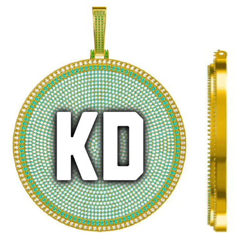 CUSTOM LETTER NECKLACE 3D BIG DISC
