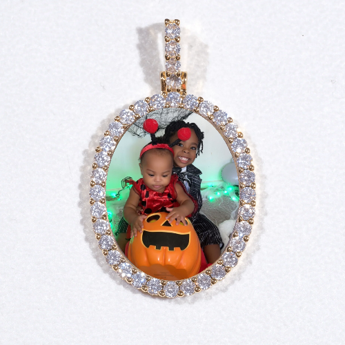 3D Oval Custom Picture Pendant