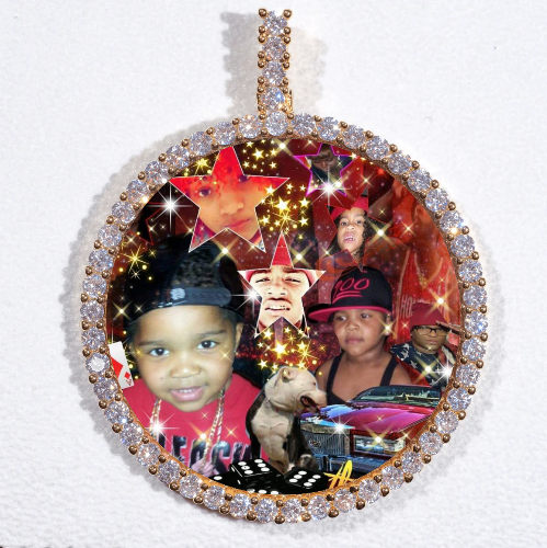 LARGE 3D CIRCLE CUSTOM PICTURE PENDANT