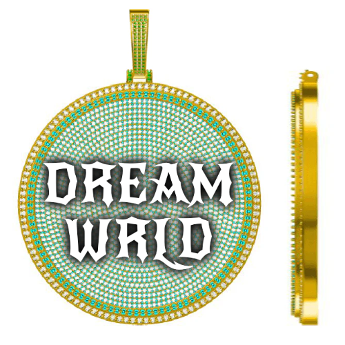 CUSTOM LETTER NECKLACE 3D BIG DISC