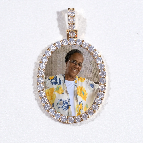 3D Oval Custom Picture Pendant