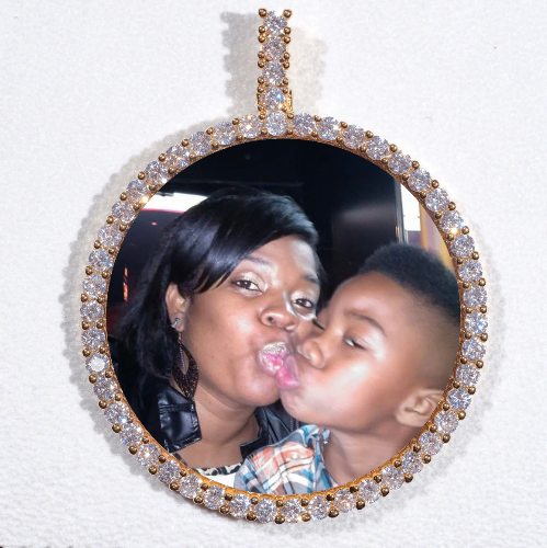 LARGE 3D CIRCLE CUSTOM PICTURE PENDANT