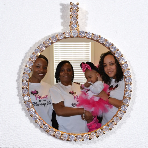 LARGE 3D CIRCLE CUSTOM PICTURE PENDANT